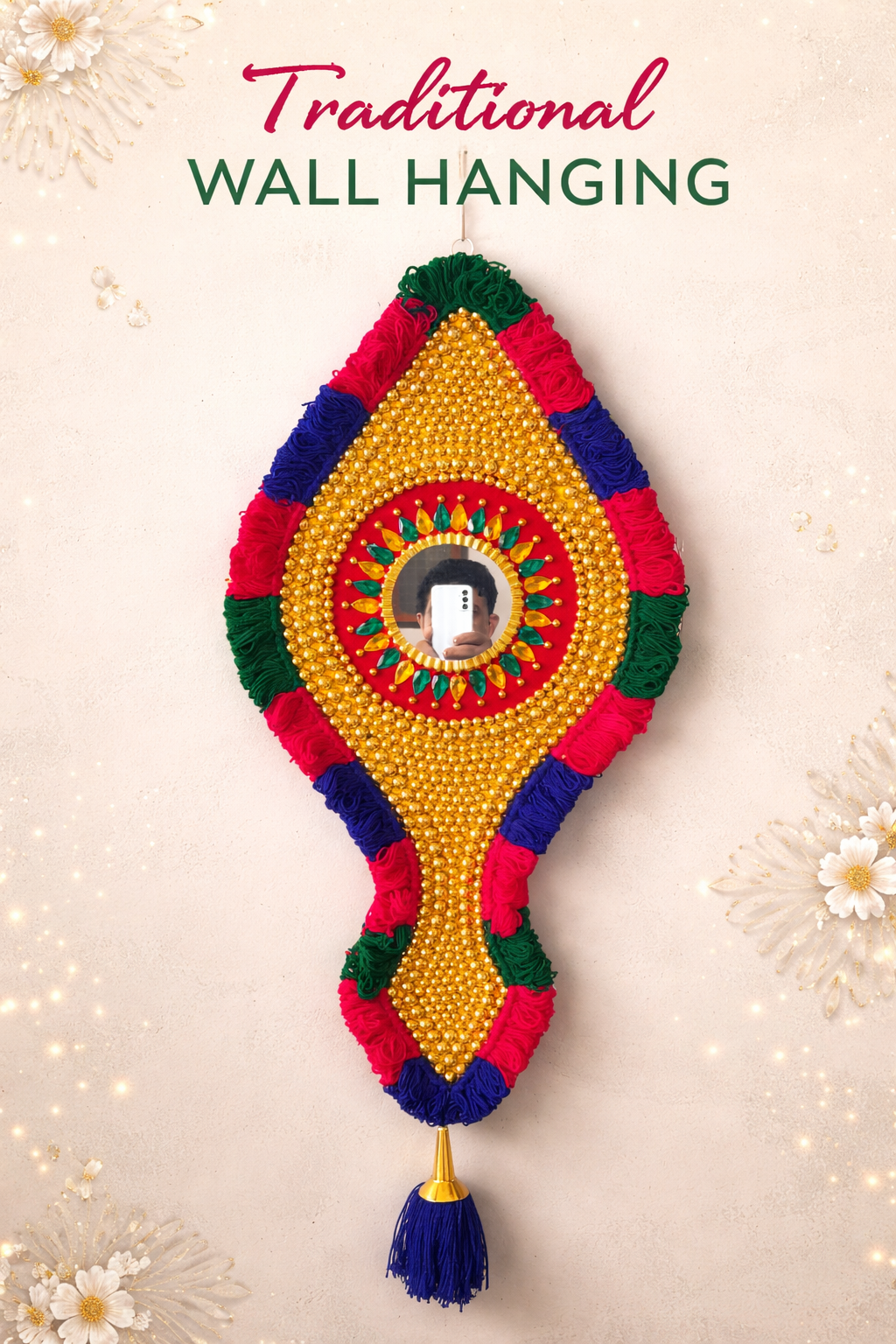 Traditional handcrafted thalichamayam wall hanging